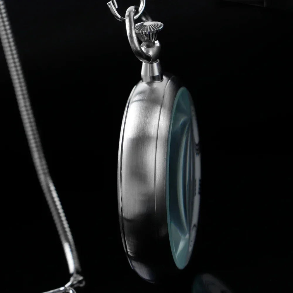 2025 High Quality Luxury Smooth Stainless Full Steel Mechanical Pocket Watch Wind Up Sub-dial Skeleton Vintage Antique Clock