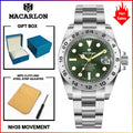 MACARLON Design New China NH35 Mechanical Watch Men 40.5mm Sapphire Glass Luminous Stainless Steel Waterproof Automatic Watch