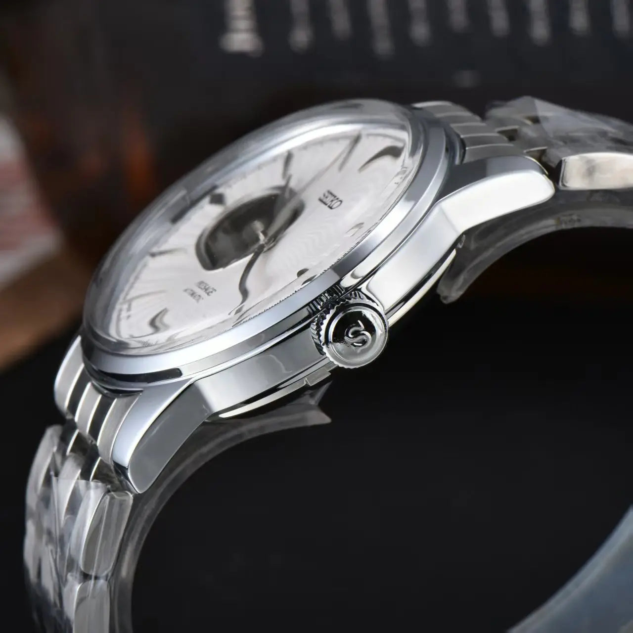 2026 Seiko Automatic Mechanical Watch Fashion Simple Hollow Men's and Women's Couple Watch Stainless Steel Strap Business Watch
