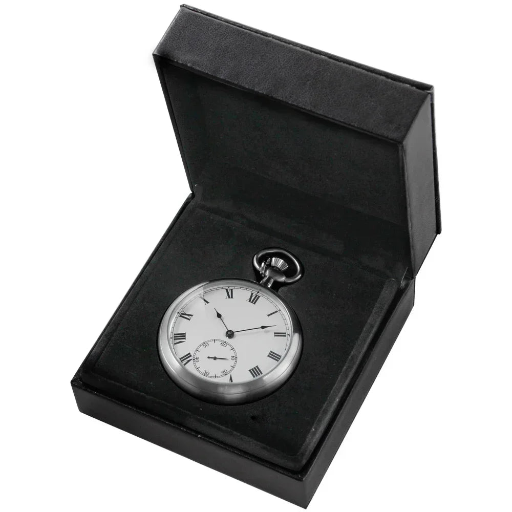 2025 High Quality Luxury Smooth Stainless Full Steel Mechanical Pocket Watch Wind Up Sub-dial Skeleton Vintage Antique Clock