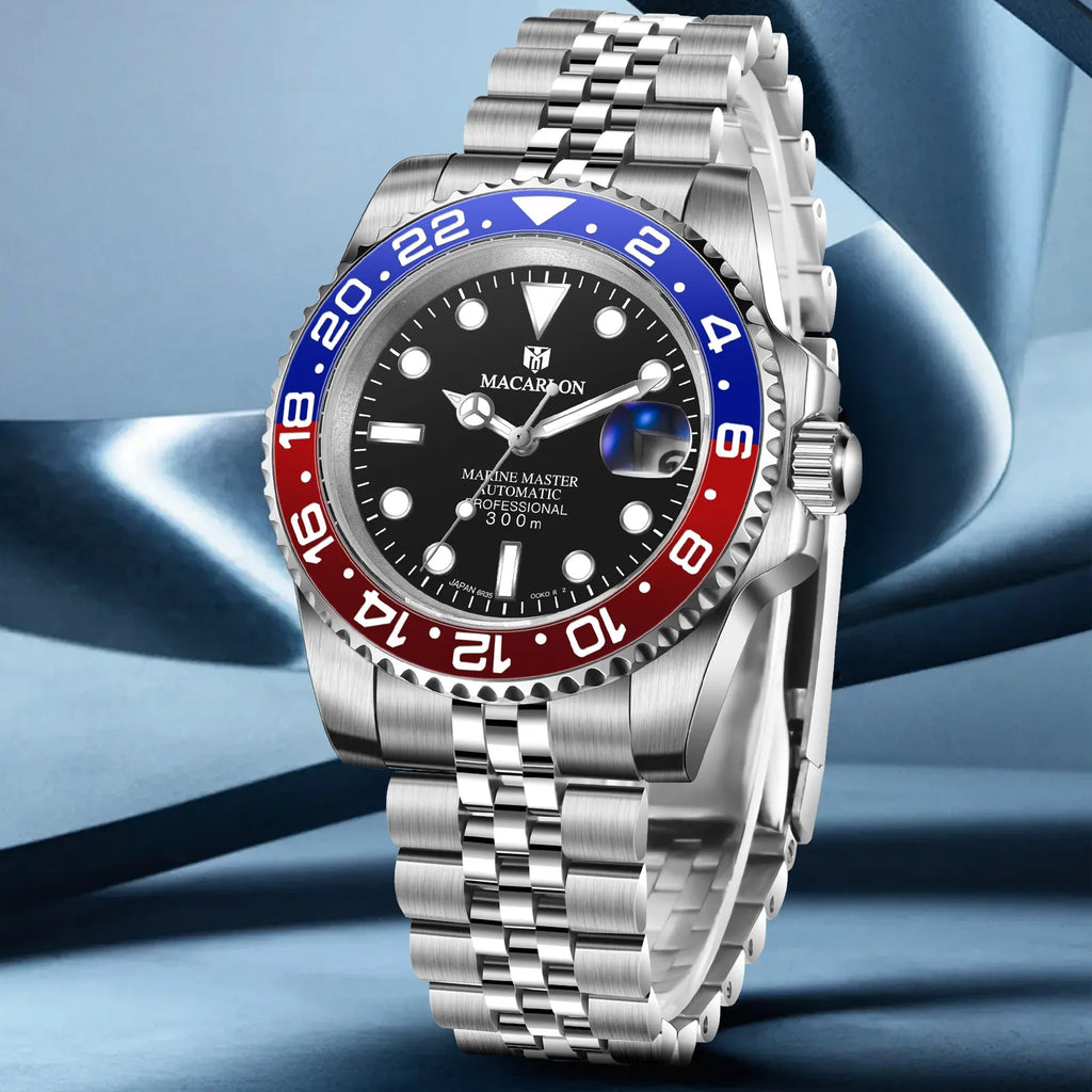 MACARLON Design NEW calendar Machinery watch Men sapphire glass Stainless Steel Waterproof Chinese NH35 Automatic movement Watch