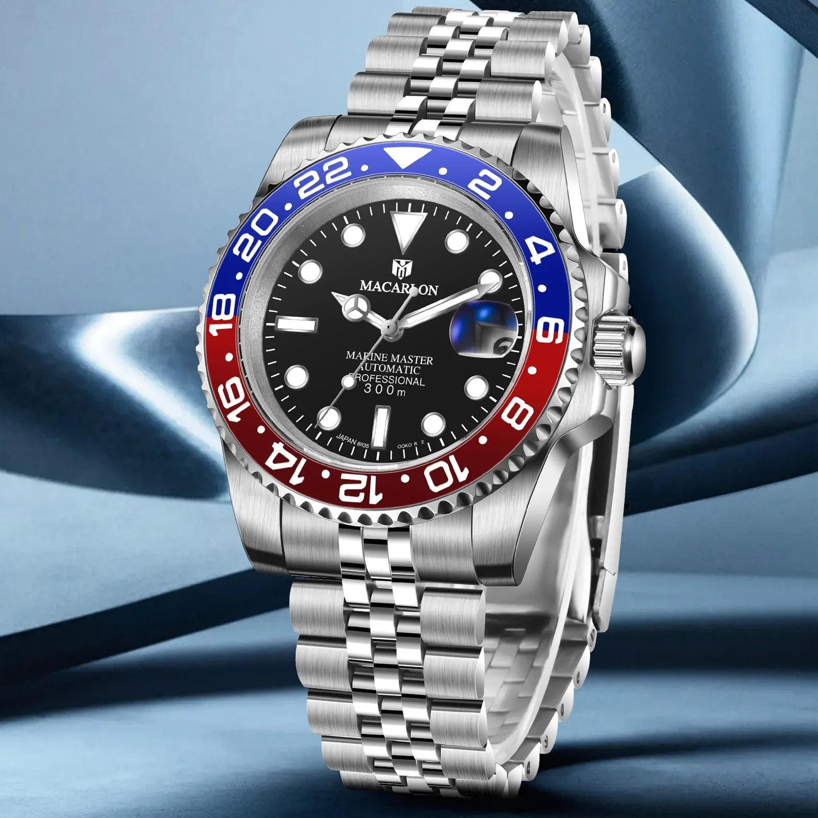 MACARLON Design NEW calendar Machinery watch Men sapphire glass Stainless Steel Waterproof Chinese NH35 Automatic movement Watch