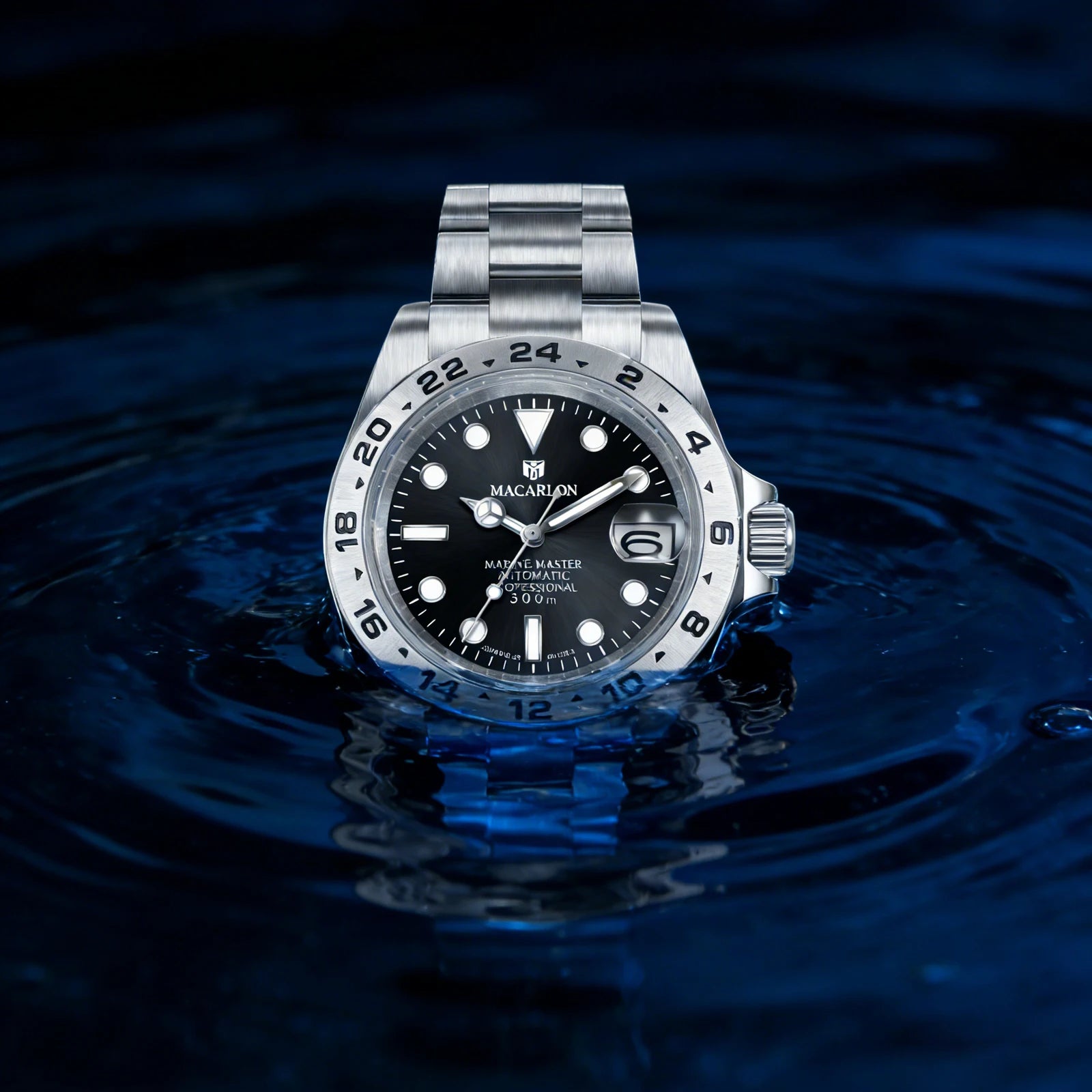 MACARLON Design New China NH35 Mechanical Watch Men 40.5mm Sapphire Glass Luminous Stainless Steel Waterproof Automatic Watch